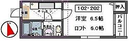 MTコーポ2 1Kの間取図画像