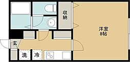アクティブパレス・川内 1Kの間取図画像