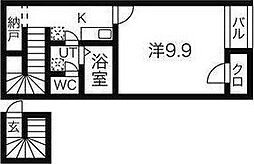 プランドール杜 1Kの間取図画像