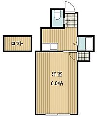 リーベンス向山 1Kの間取図画像
