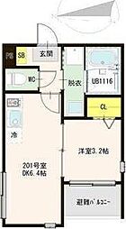 ハーモニーテラス高松V 1DKの間取図画像