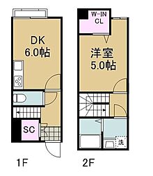 Logic蟹沢 1DKの間取図画像