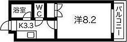 ボザール萩ケ丘 1Kの間取図画像