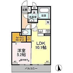 D-roomLemon 1LDKの間取図画像
