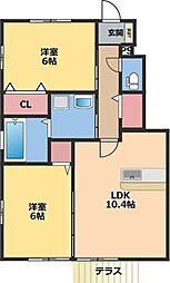 グランアリビエ 2LDKの間取図画像
