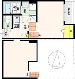 ロビンソンズ宮町 1Kの間取図画像