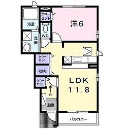 フェアリーテール 1LDKの間取図画像