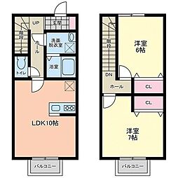 プレステージII 2階2LDKの間取り