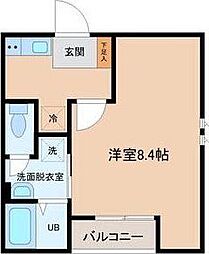 ラクセス中野栄 1Kの間取図画像