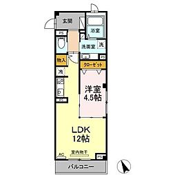 元貞坂S 1LDKの間取図画像