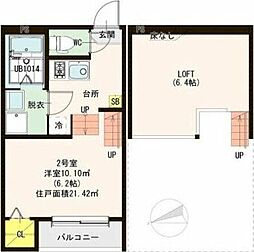 ラーゴム長町ファースト 1Kの間取図画像