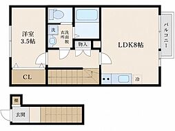 フォレス北仙台 I 1LDKの間取図画像