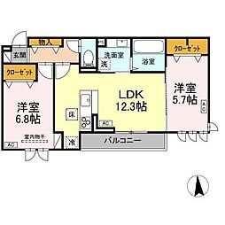 トゥインクルDays 2LDKの間取図画像