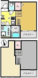 JACK河原町 1Kの間取図画像