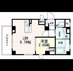 ラシーネ錦町 1LDKの間取図画像