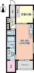 リベルテ2 1LDKの間取図画像