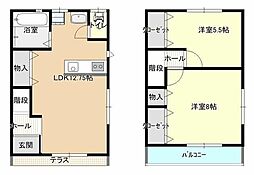 パルプンテB 2LDKの間取図画像