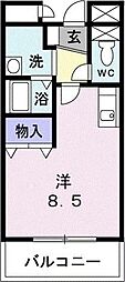 グレースフルS ワンルームの間取図画像