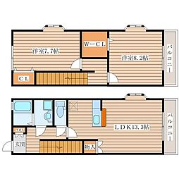 ティーブリッジ南吉成 2LDKの間取図画像