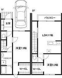 ラシュレ愛子 2LDKの間取図画像