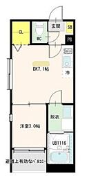 ハーモニーテラス宮千代VI 1DKの間取図画像