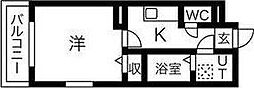 CINZA東仙台 1Kの間取図画像