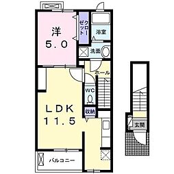 ファミーユ 1LDKの間取図画像