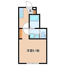 レクエルド1 1Kの間取図画像