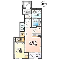 袋原1丁目アパート新築工事 1LDKの間取図画像