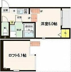 リオグランデ愛宕橋 1Kの間取図画像