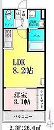 バルミジュール宮千代 1LDKの間取図画像