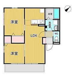 ポタジェ 2LDKの間取図画像