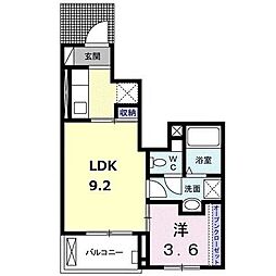 アリエッタ 1LDKの間取図画像
