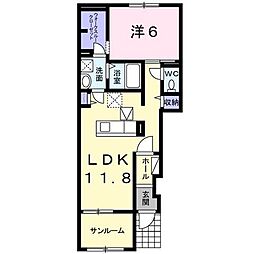 リュミエール1 1LDKの間取図画像