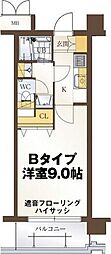 リビングステージ広瀬川 1Kの間取図画像