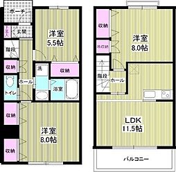 メゾネット中島丁 3LDKの間取図画像