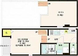 ハーモニーテラス伊在 1Kの間取図画像
