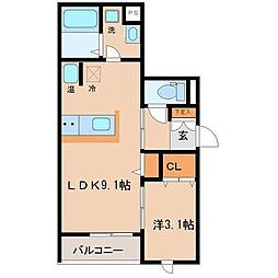アーバンコート2 1LDKの間取図画像
