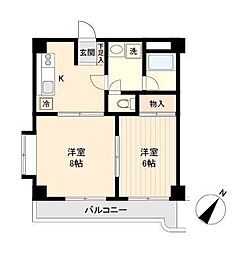 シエナ仙台1 2DKの間取図画像