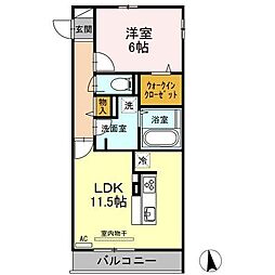 リルインフィニティ 1LDKの間取図画像
