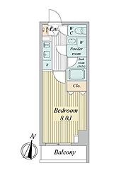 トゥールタ二日町 1Kの間取図画像