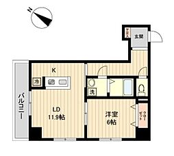 ベルレジデンス高砂 1LDKの間取図画像