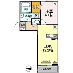ヴィヴァーチェ 1LDKの間取図画像