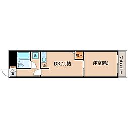 ニューシャトル仙台 1DKの間取図画像