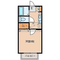 アヴァンセ富沢南参番館 1Kの間取図画像