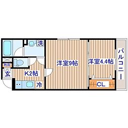 仮)根岸町新築アパート 2Kの間取図画像