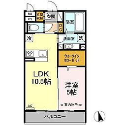 ランディーニ南仙台 1LDKの間取図画像