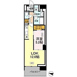 ロイヤルパークス仙台青葉通 1LDKの間取図画像