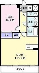 ボヌールヴイル国見A 1LDKの間取図画像