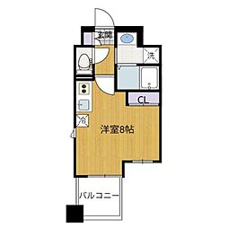 パークサイド仙台五橋 ワンルームの間取図画像